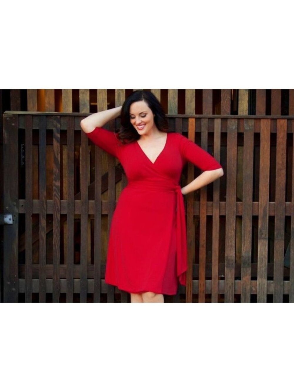 NWT KIYONNA RED RITA FAUX WRAP DRESS - 2X (18/20)
